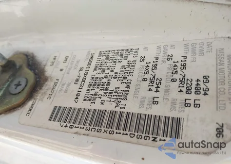 1995 Nissan Truck E/Xe z USA, uszkodzony, nr VIN 1N6SD11SXSC311047